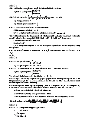 15 Đề thi thử vào Lớp 10 THPT môn Toán